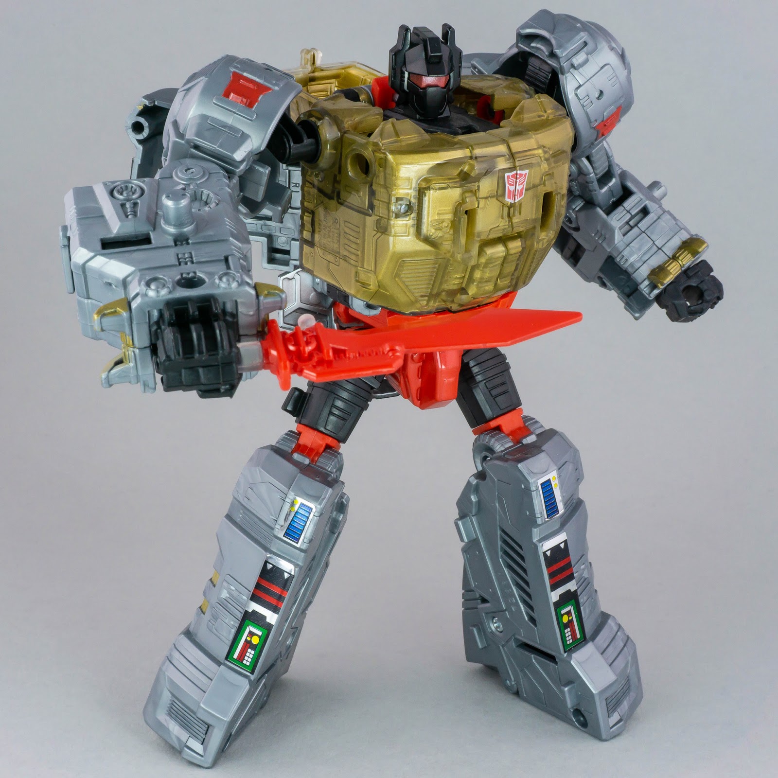 Transformers Power of the Primes Grimlock robot mode posed with sword 4