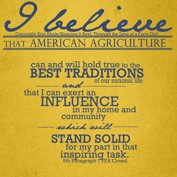 I Still Believe In That The FFA Creed Part 5