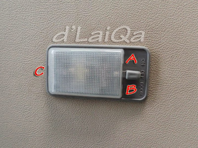 A, B, C adalah kuncian plastik mika lampu kabin