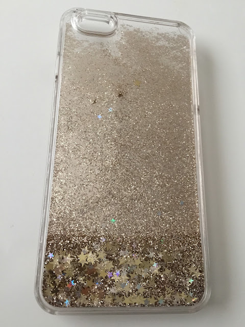 gold glitter liquid case