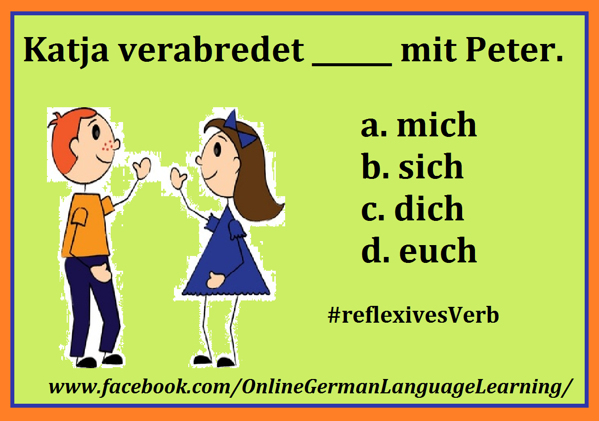 Online Deutsch lernen Reflexive Verben Malvorlage