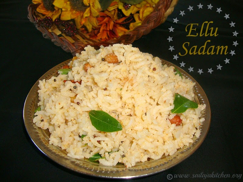 images for Ellu Sadam Recipe / Ellu Podi Sadam / Nuvullu Annam / Til Rice / Sesame Seed Rice - Kannum Pongal Recipe