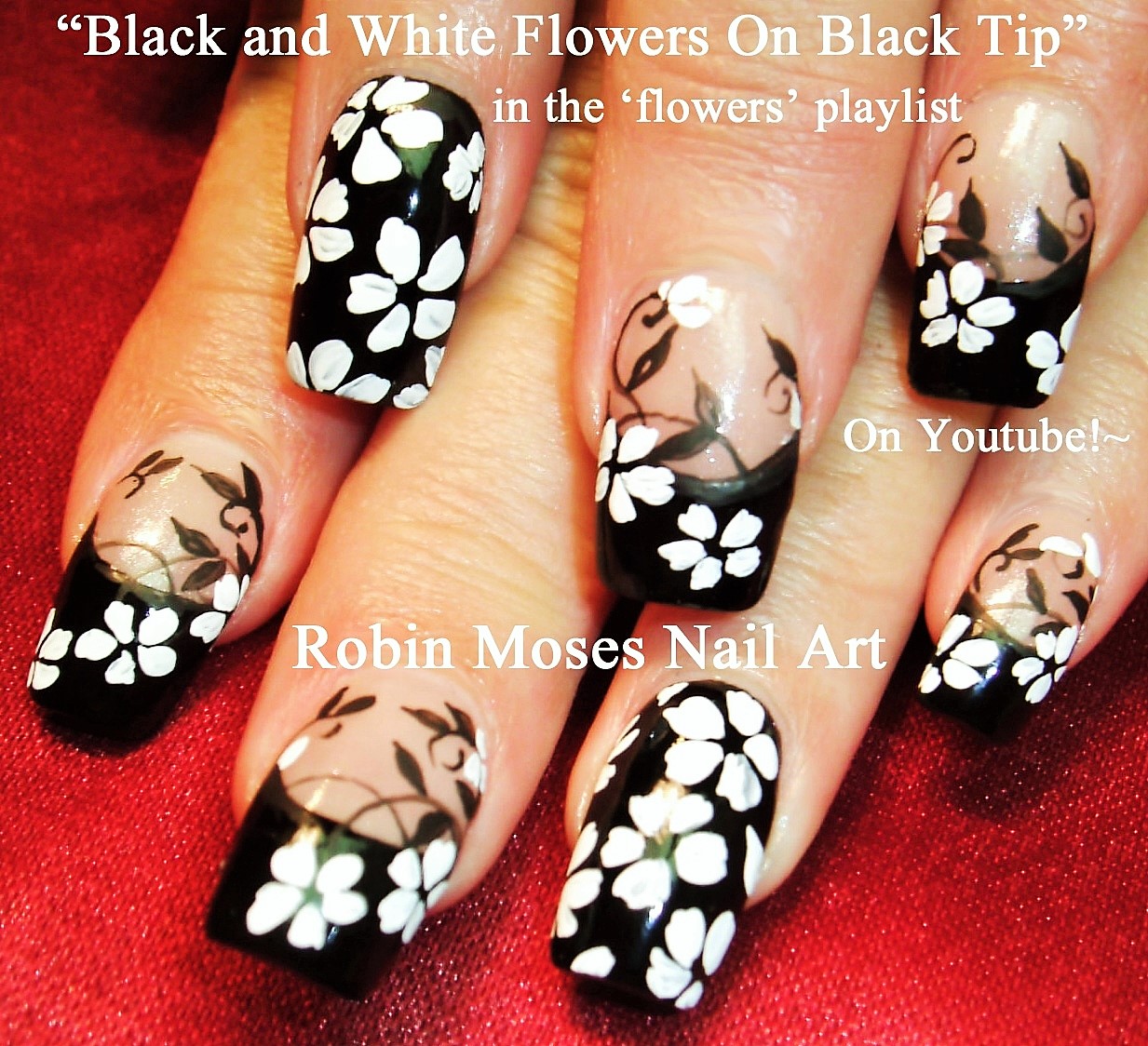 Red Black And White Nail Art Diy Easy For Beginners Very Cute