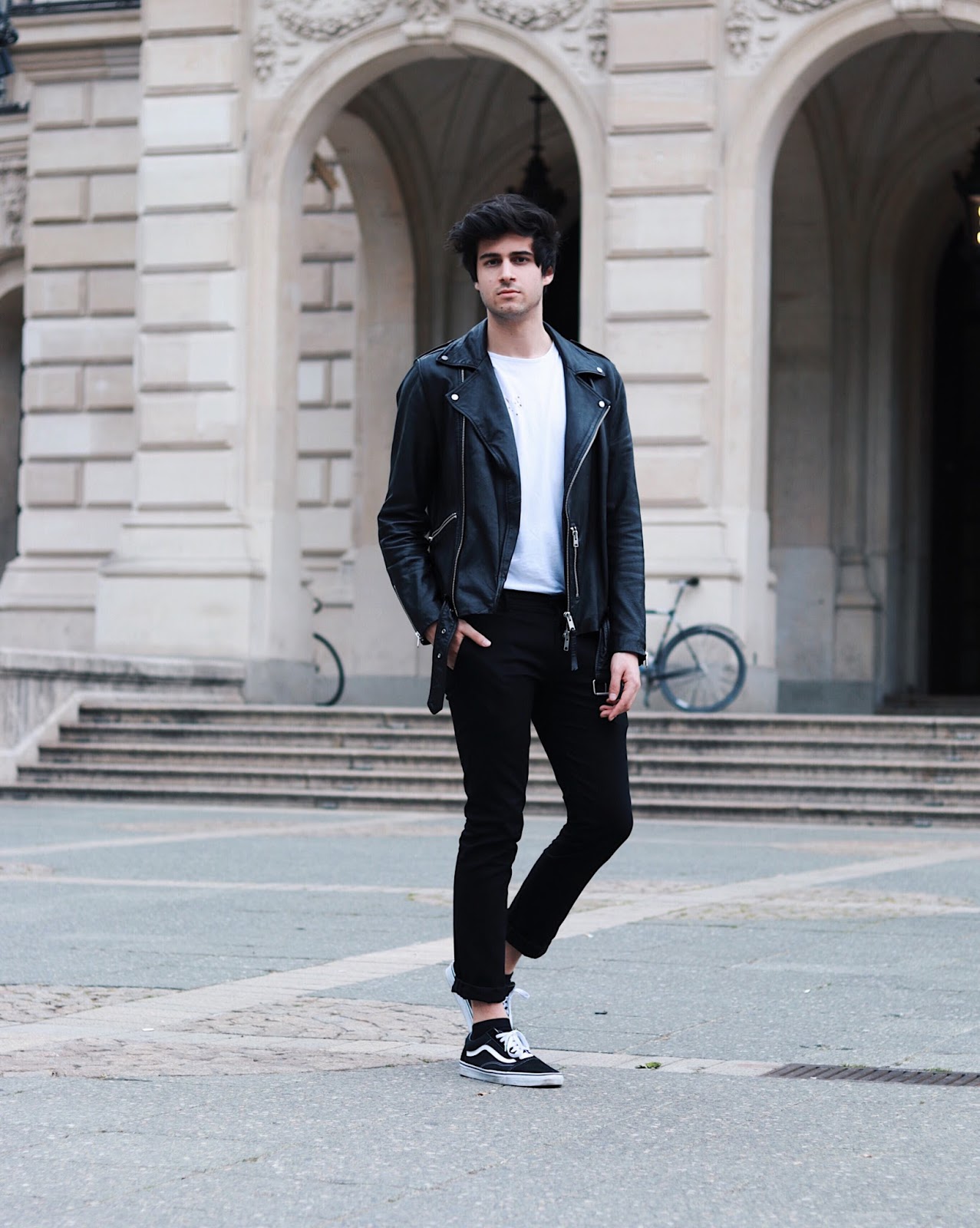 leather jacket with vans