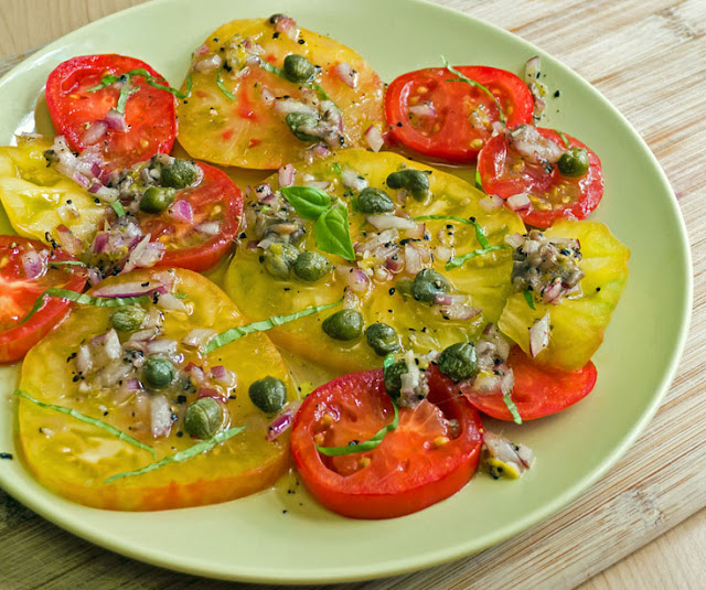 Cooking Weekends Heirloom Tomato Salad with Anchovy Dressing