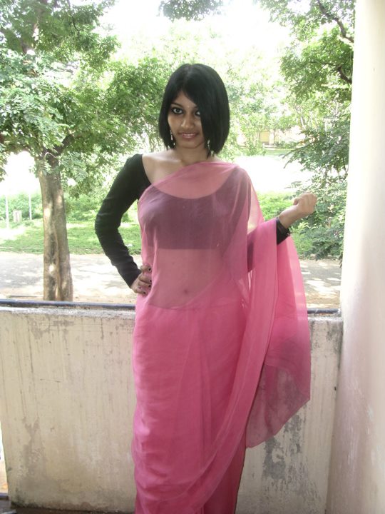 Enjoy Indian Real Life Transparent Saree Indian Gir