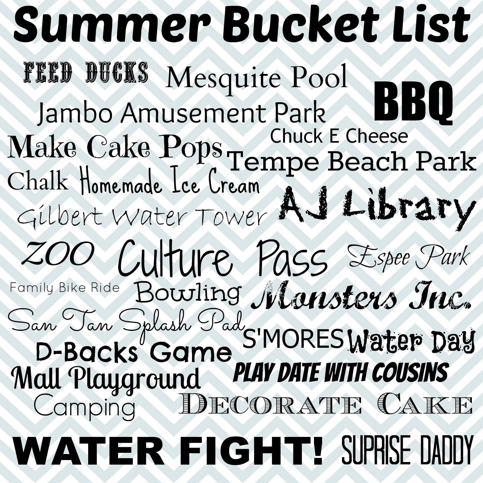Crafts By CJ Summer Bucket List