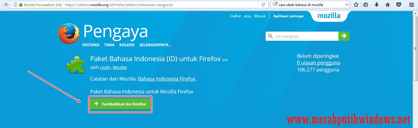 Cara mengganti bahasa di mozilla