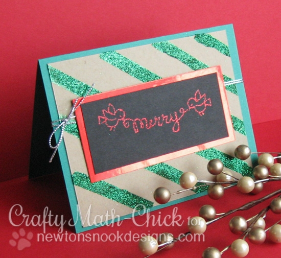 Merry Sparkles Card by Crafty Math-Chick | Holiday Wishes & Winged Wishes stamp sets by Newton's Nook Designs #newtonsnook