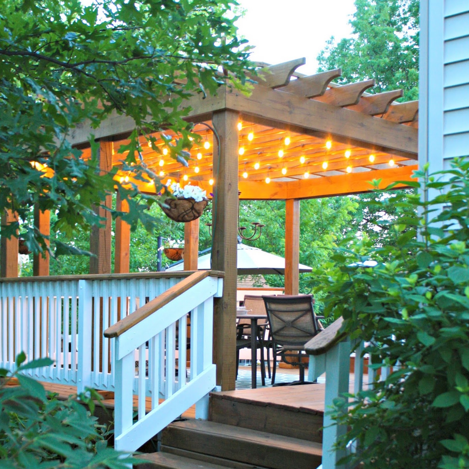 How To Hang Outdoor String Lights From Thrifty Decor Chick