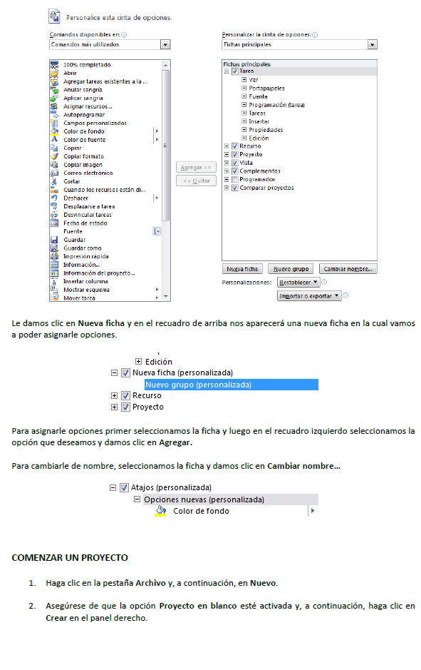 MS PROJECT Comenzar Un Proyecto En Ms Project