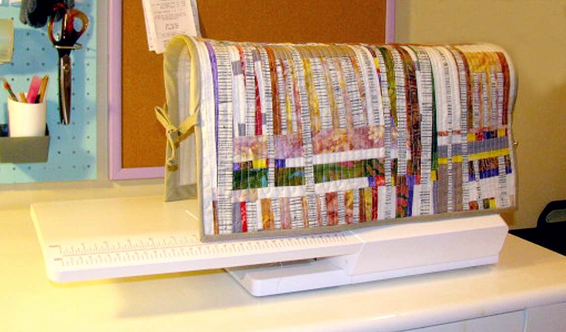 Monica Curry Quilt Design Sewing machine cover from an old art quilt