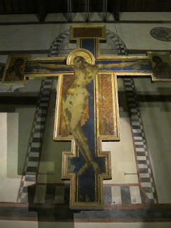 Cimabue's partially restored crucifix in the  Basilica of Santa Croce