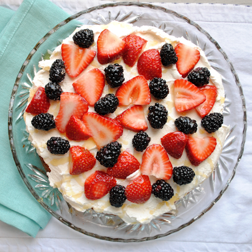 Pistachio Honey Cake with Berries and Cream Neighborfood