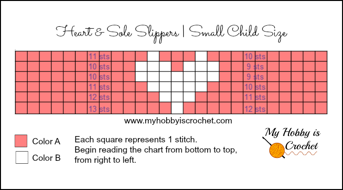 Toddler Heart & Sole Slippers - Free Crochet Pattern + Graph