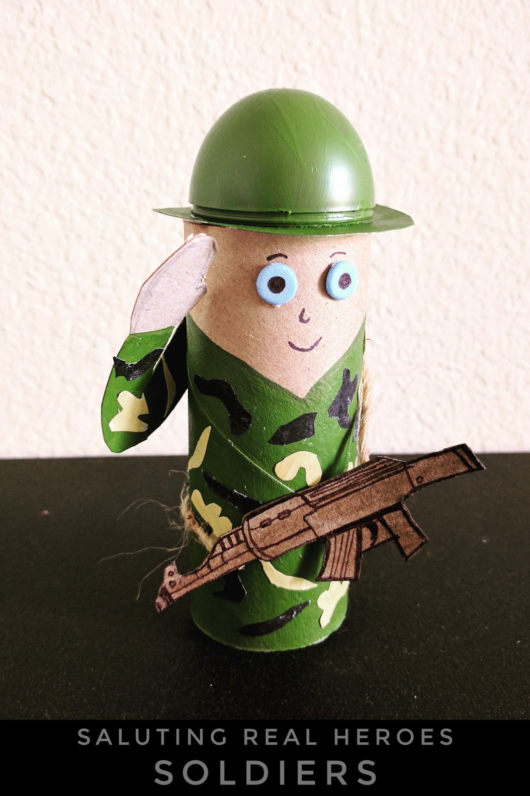 Memorial Day Craft Soldier, Craft for Kids, Paper Roll Craft, Toilet Paper Roll Craft, Hero, Salute, Army, Toddler's Craft, Kids Craft