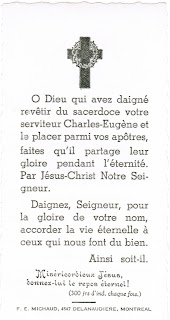 Funeral card of Father Charles-Eugène Thériault