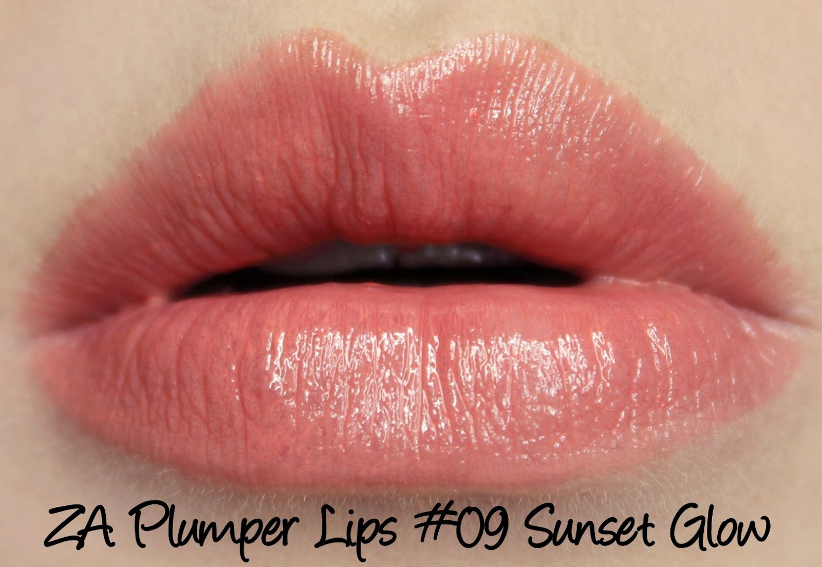 ZA Plumper Lips - 09 Sunset Glow lipstick swatches & review