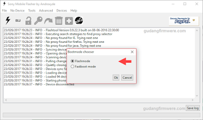 Select Flashboot option and click on OK button.
