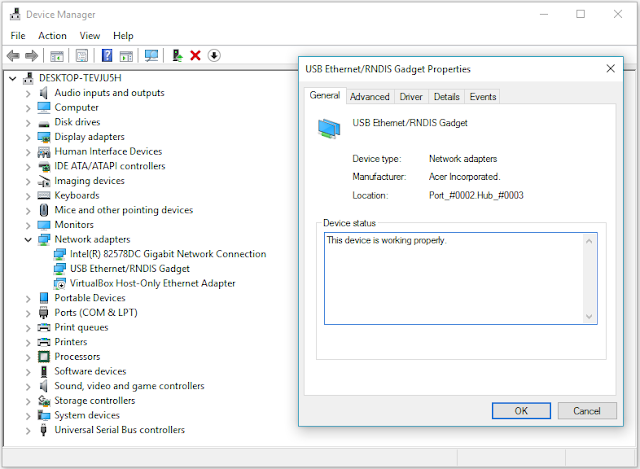 Acer USB Ethernet/RNDIS Gadget Driver Download For Windows 10