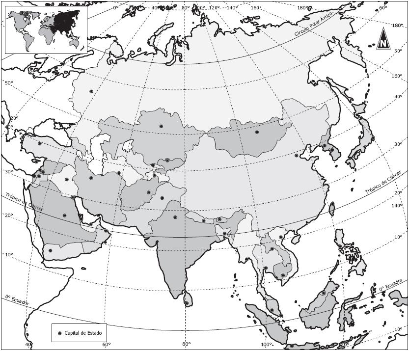 Mapa Mudo De Asia Paises Y Capitales