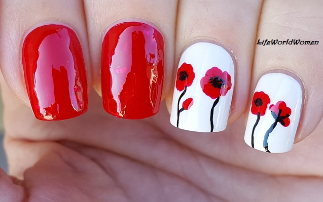 1. Red Poppy Nail Art Design - wide 6