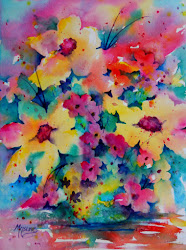 colorful flowers watercolor watercolors flower bouquet painting rainbow colors negative kisling martha vibrant three background connecticut heart