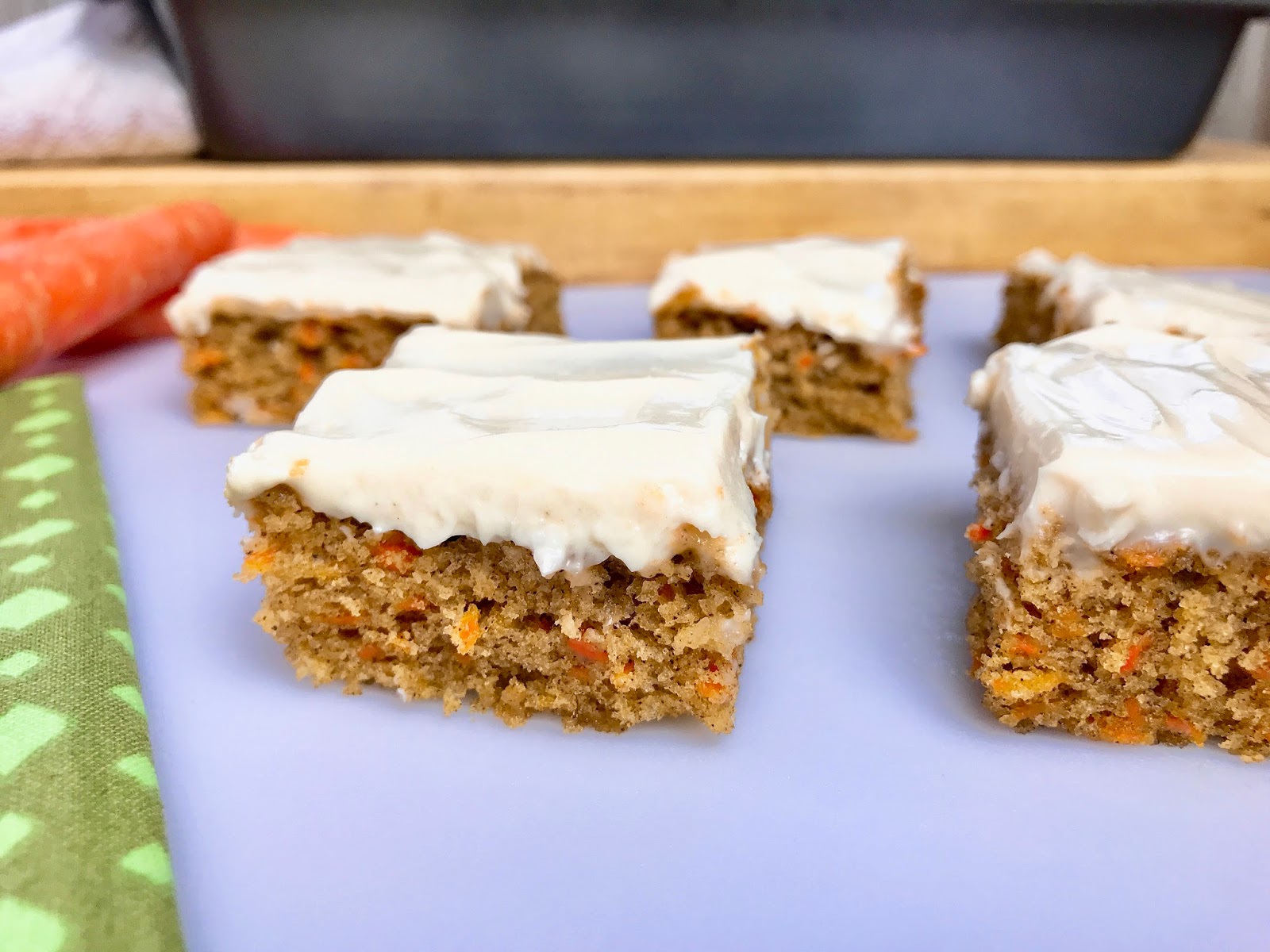 Healthy Carrot Cake Bars with Cream Cheese Frosting