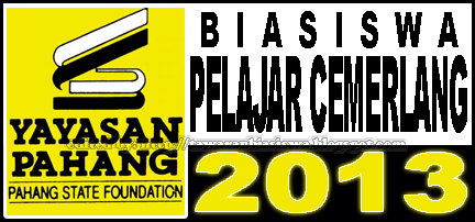Skim Biasiswa Pelajar Cemerlang Yayasan Pahang 2013