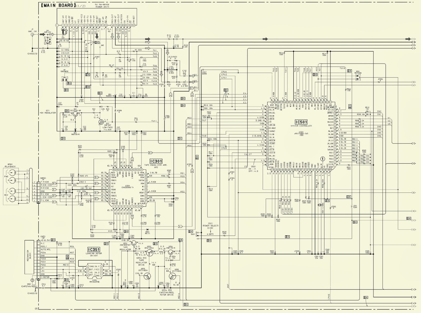 Electro help: SONY XR 3750 - CAR STEREO - SCHEMATIC [Circuit Diagram]