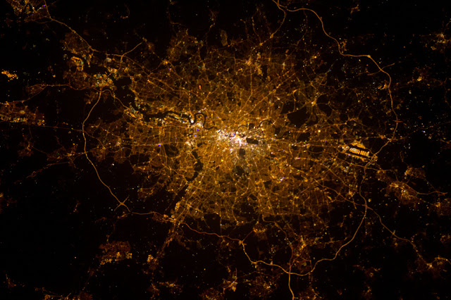 Satellite photo of London as seen from space