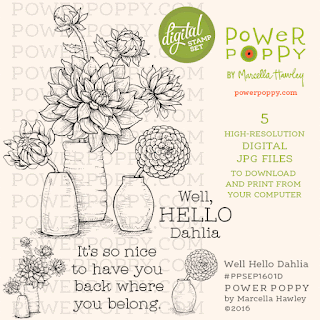Power Poppy, Marcella Hawley, Well Hello Dahlia, Remixed Digital Image, September 2016