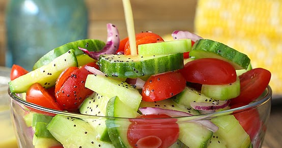 Recipe Representative: Cucumber Tomato Salad with Lemon Poppy Seed Dressing