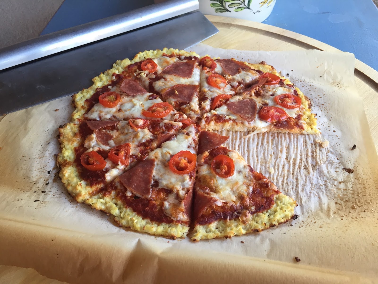 Riced Cauliflower Crust Pizza One Picky Chick