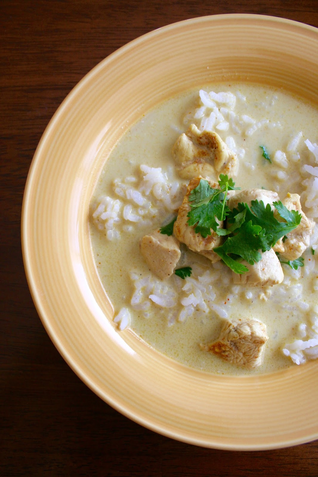 Thai Coconut Chicken Curry Soup with Rice