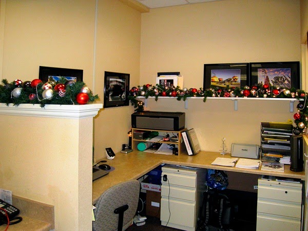 Decorating office for Christmas