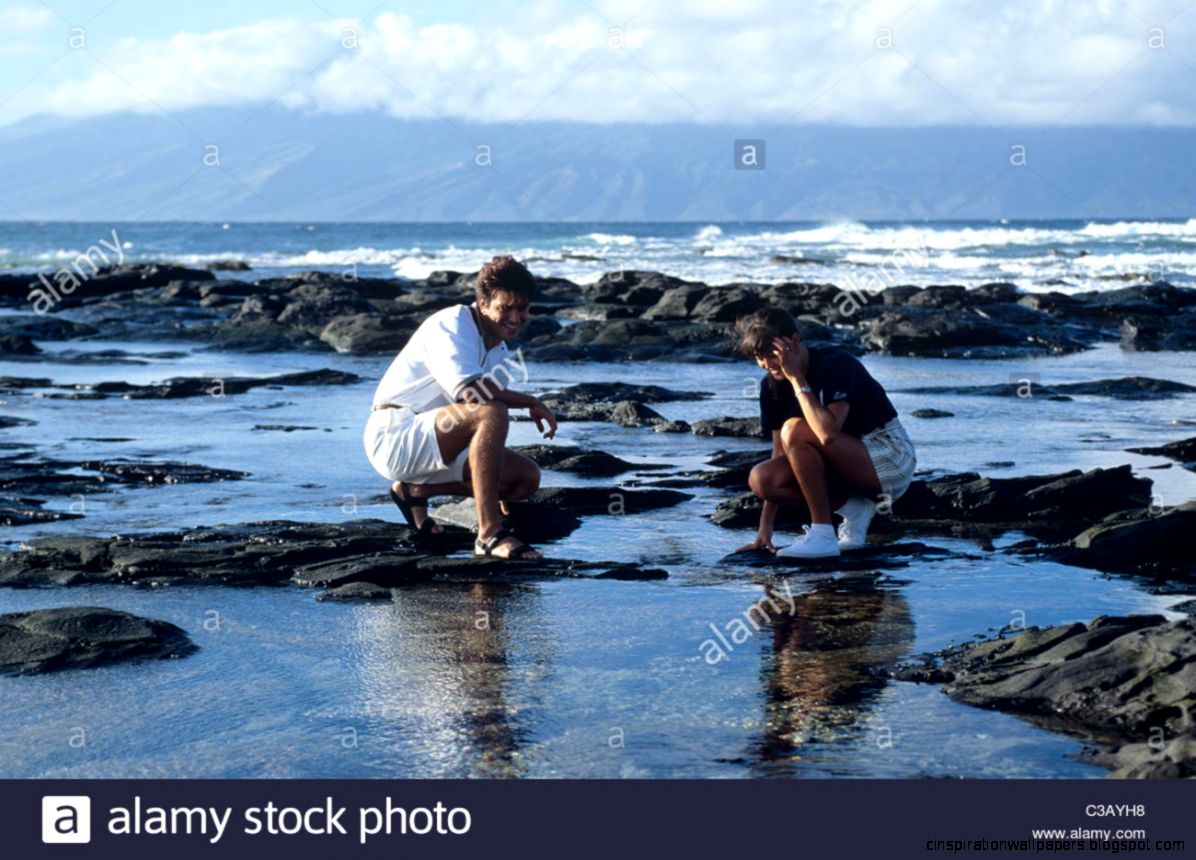 Hawaii Maui The Valley Island Couple Tidepooling  Kapalua