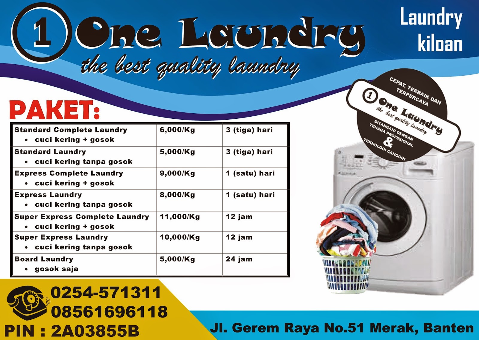 One Laundry One Laundry Laundry Kiloan Terbaik di Merak dan Cilegon