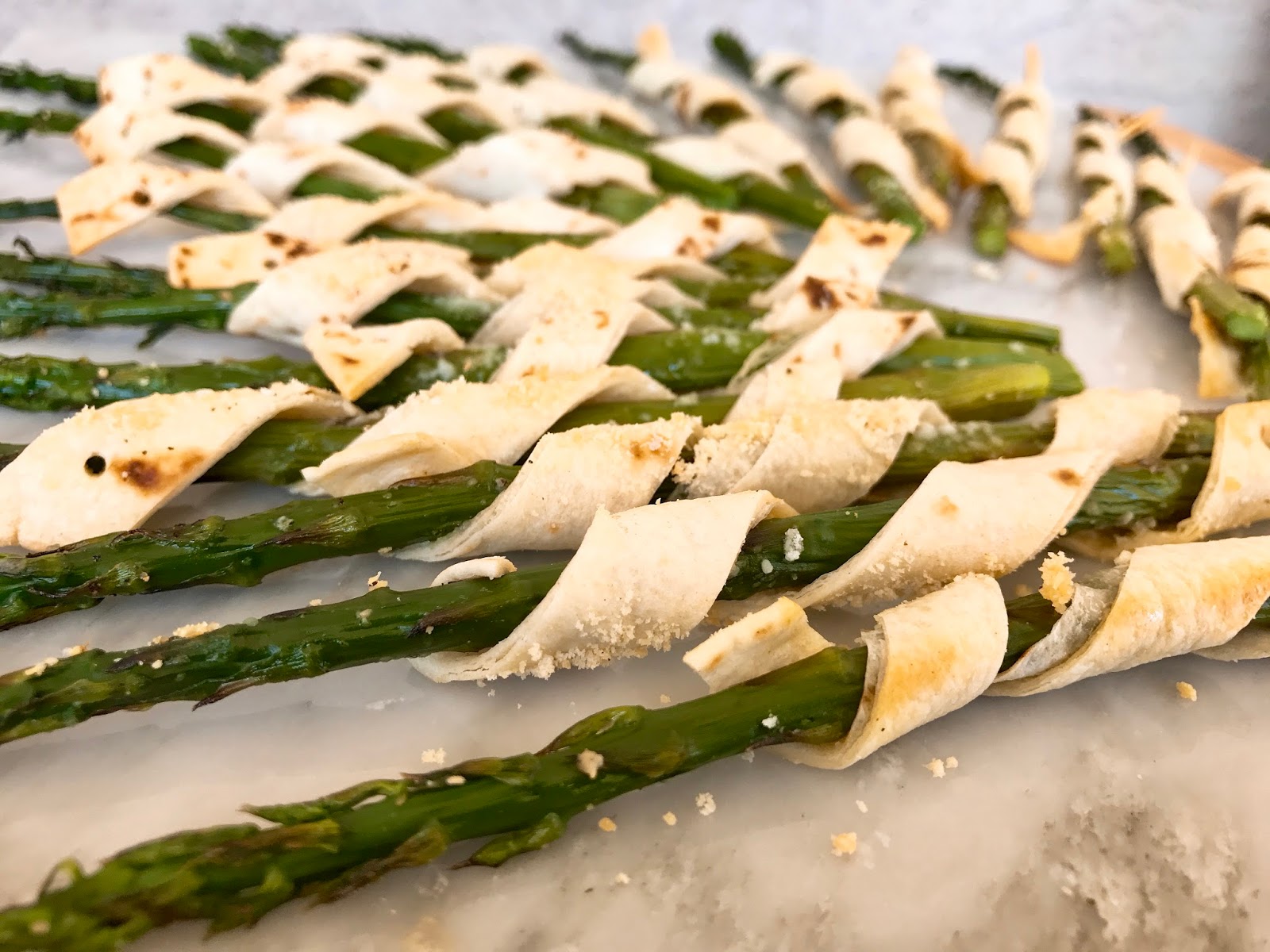 Tortilla Wrapped Asparagus with Parmesan