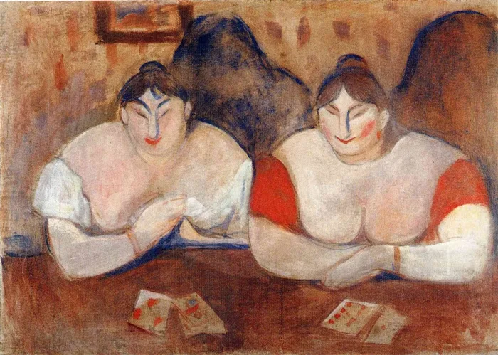 Rose and Amélie - Edvard Munch 1894 - Genre painting