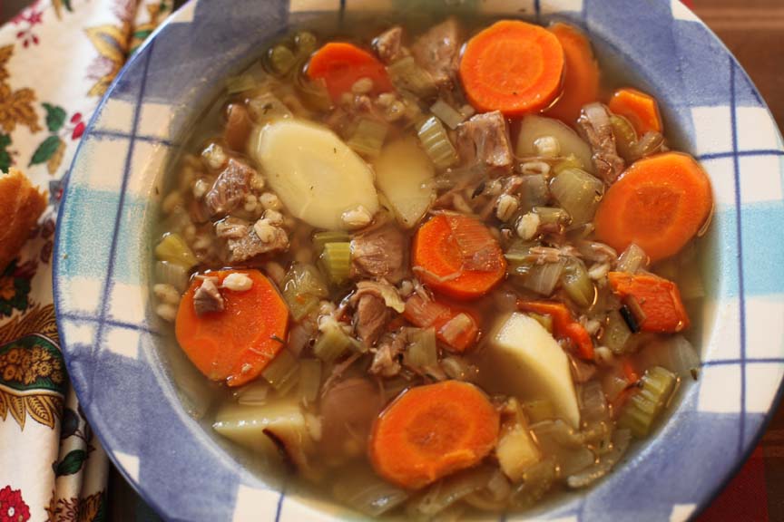 Getting Stitched on the Farm Scotch Broth Soup