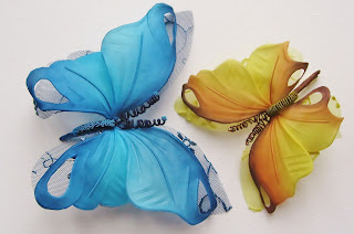 hand painted butterflies, butterfly decor, butterfly hair clip, butterfly brooch, wedding butterflies