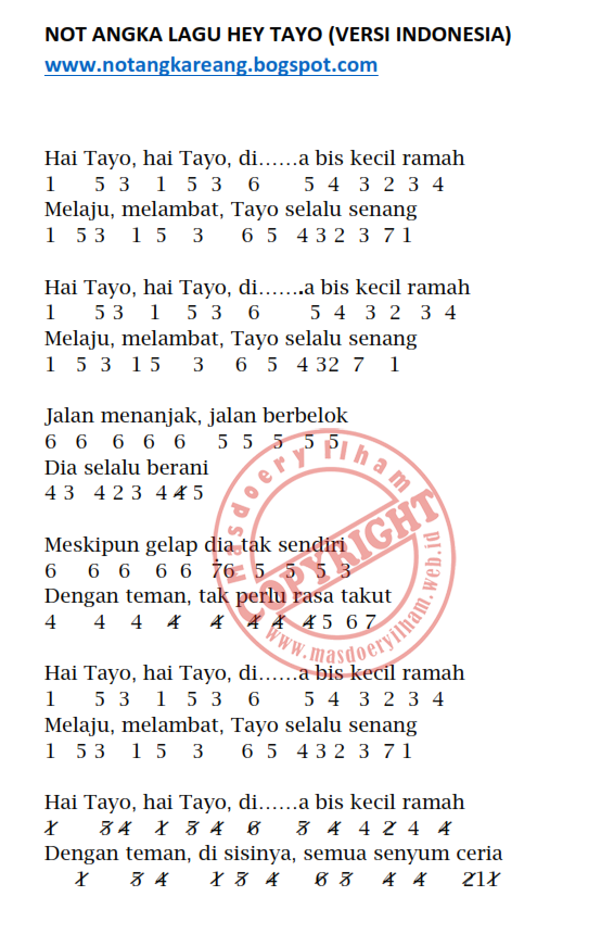Chord Gitar Hey Tayo Dengan