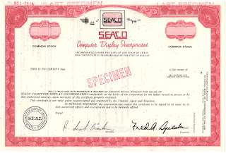 SEACO Computer Display Incorporated stock certificate