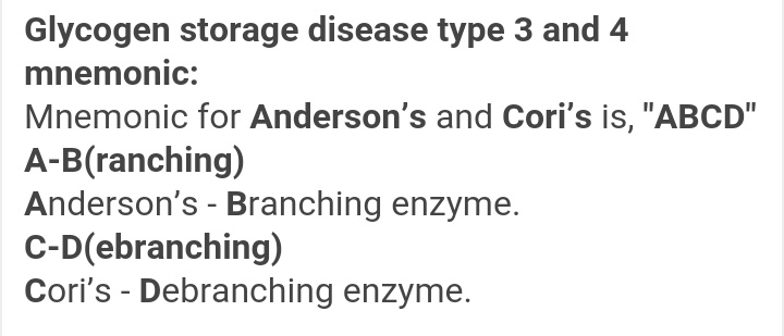 Biochemistry mnenomics glycogen storage disease