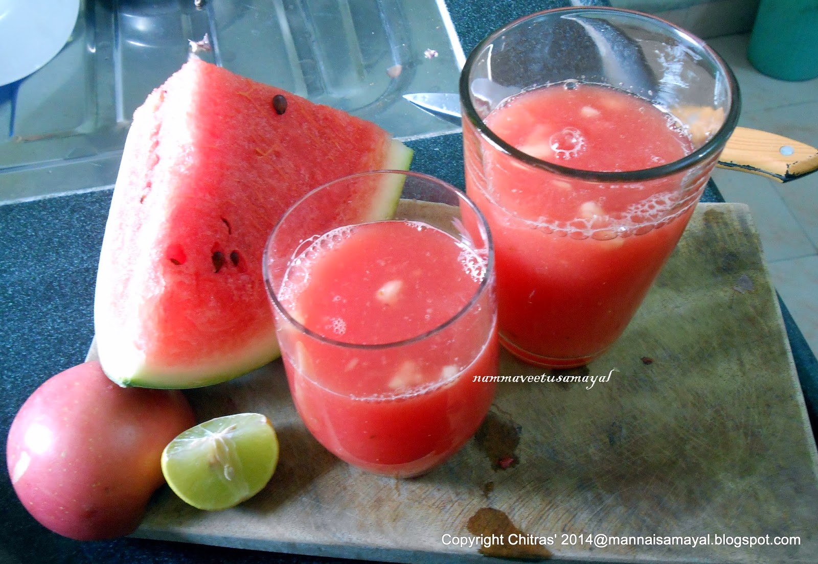kalakkalsamayal Watermelon Apple Juice