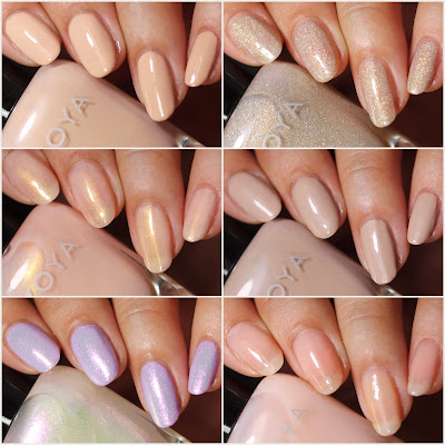 Swatches and review of the nail polish collection Bridal Bliss from Zoya