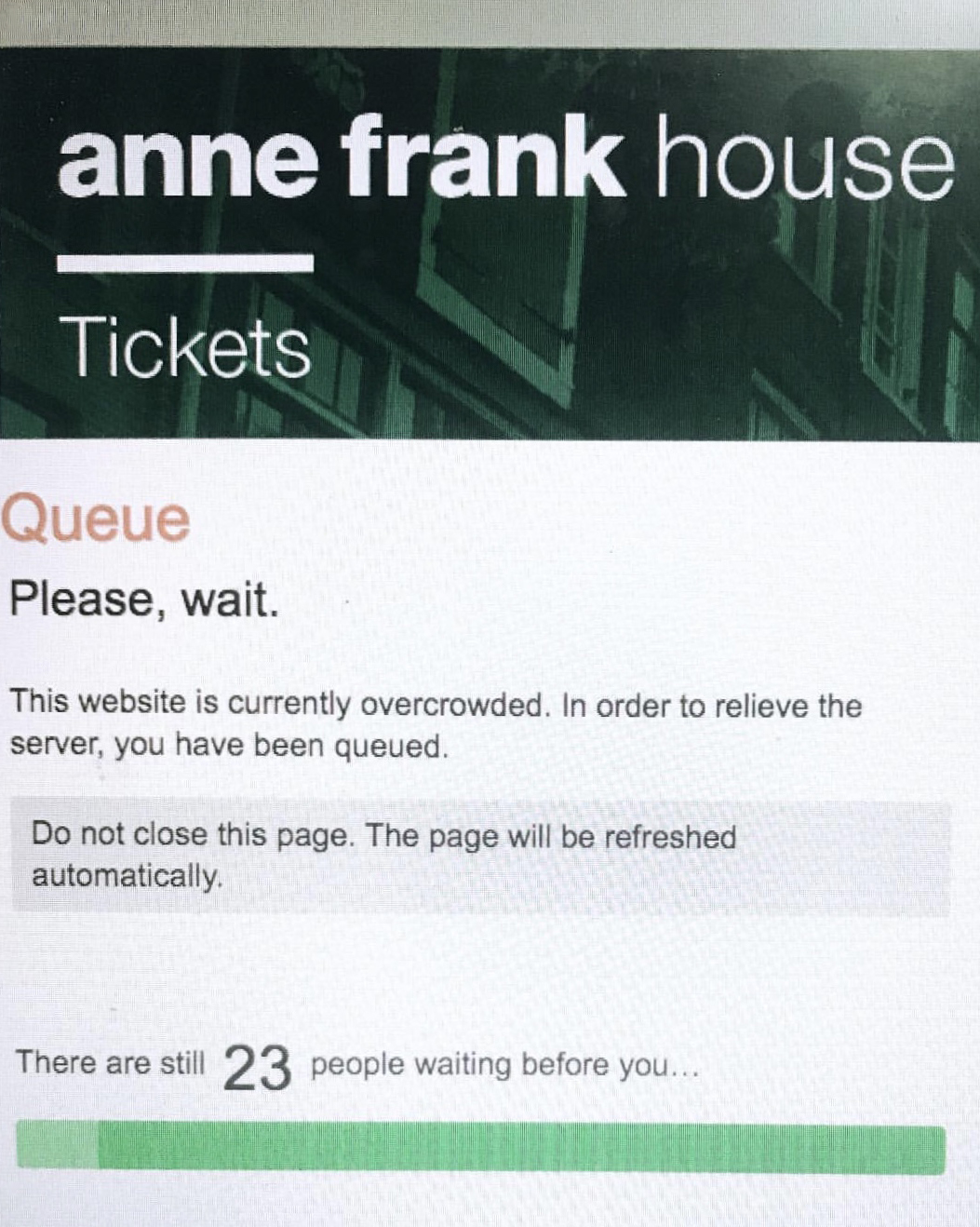 Getting Anne Frank House tickets after they’re sold out online PEKYJ