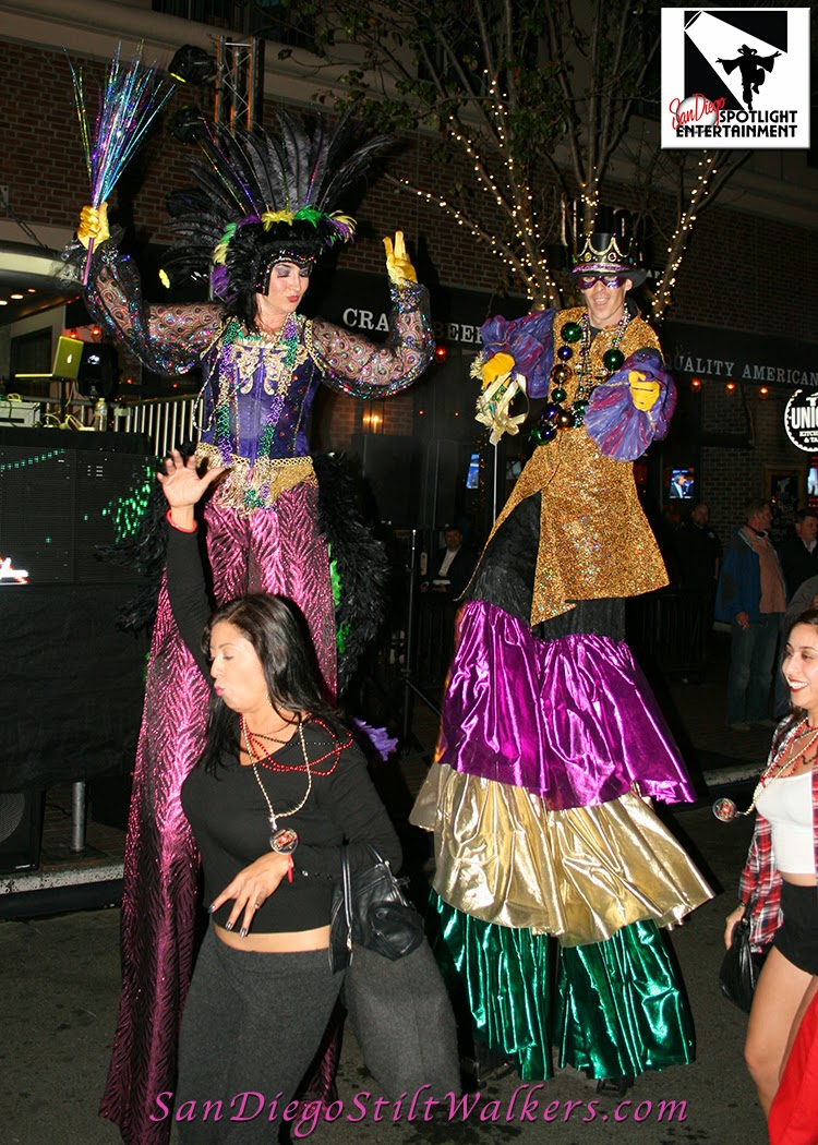 San Diego Spotlight Entertainment Mardi Gras Stilt Walkers San Diego