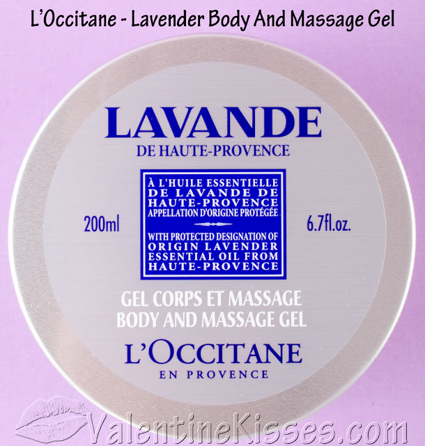 Valentine Kisses L'Occitane Lavender Body and Massage Gel pics, swatches, review